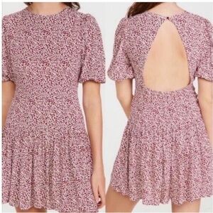 Free People Dancing In The Dark Puff Sleeve Mini Dress